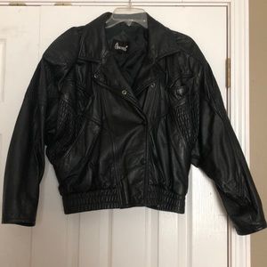 Black genuine leather jacket